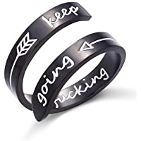 NewChiChi Anillo Ajustable- Kucheed Grabado Inspirado en el Anillo Keep Fucking Going para Hombres- Mujeres- Niños y…